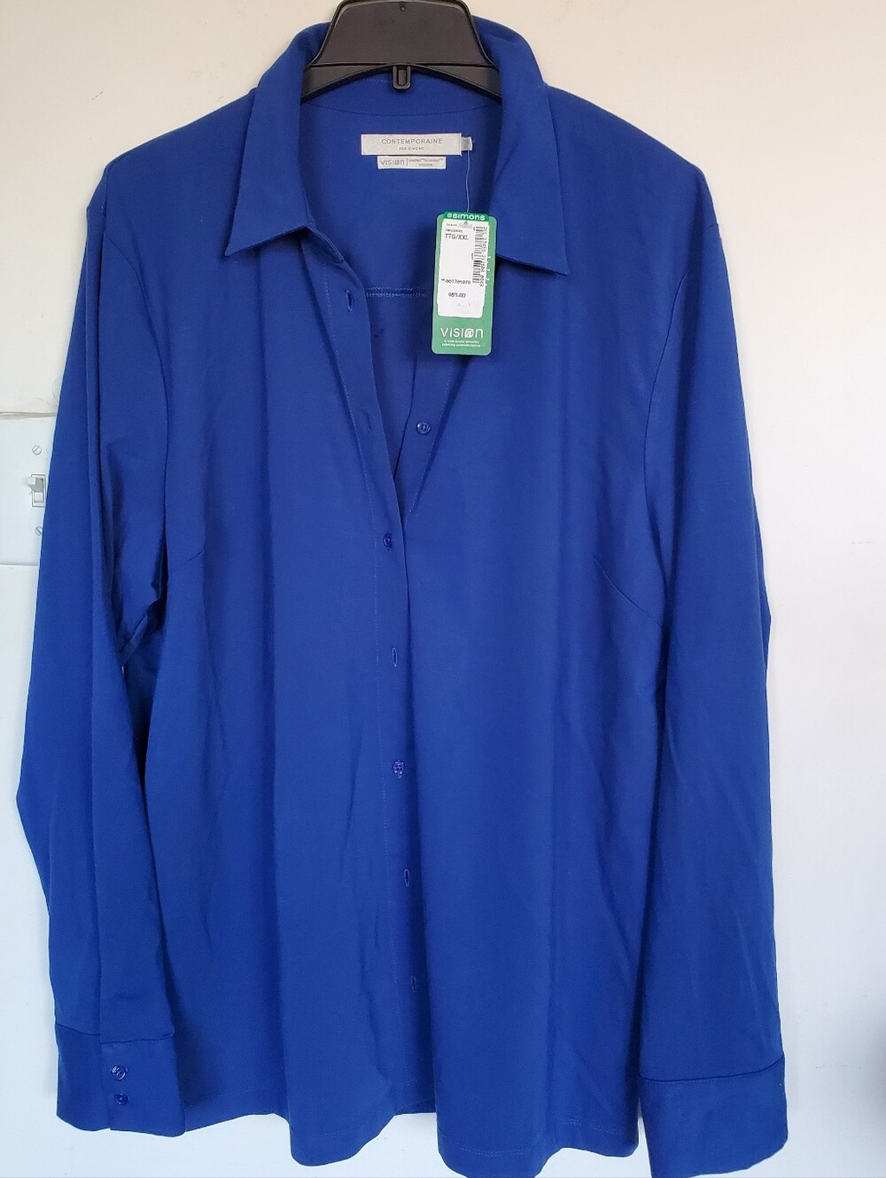 Brand New With Tag From SIMONS .Women's Royal Blue Button-Up Shirt